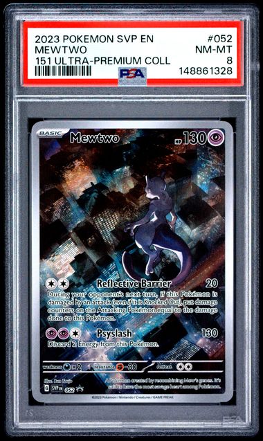 PSA 8 Pokémon TCG: 2023 Mewtwo 052 - 151 Ultra Premium Collection