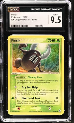 CGC 9.5 Pokémon TCG: 2006 Pinsir 24/92 - EX Legend Maker