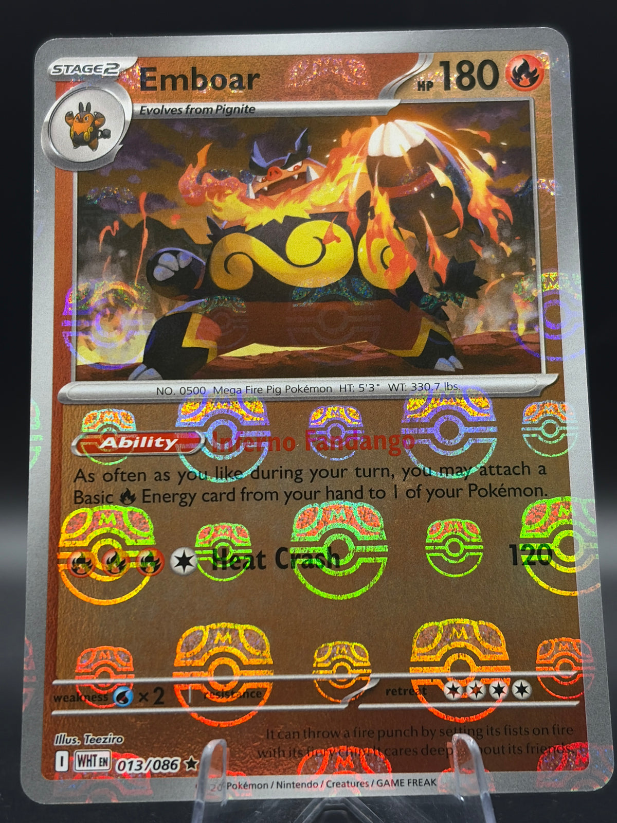 Pokémon TCG: 2025 Emboar (Master Ball Pattern) - SV: White Flare (WHT)