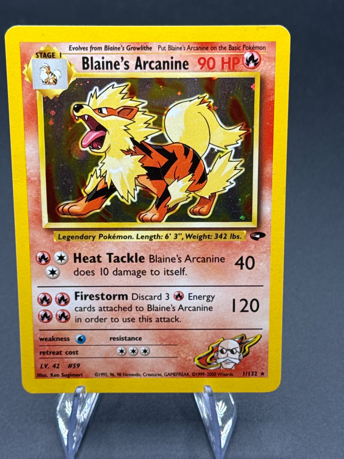 Pokémon TCG: 2000 Blaine’s Arcanine 1/132 Gym Challenge Holo