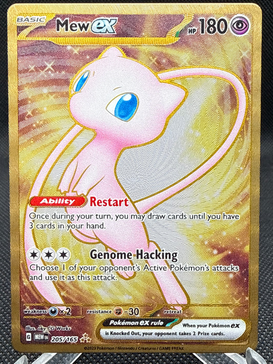 Pokémon TCG: 2023 Mew ex - 205/165 - Scarlet & Violet 151 Gold Metal Card