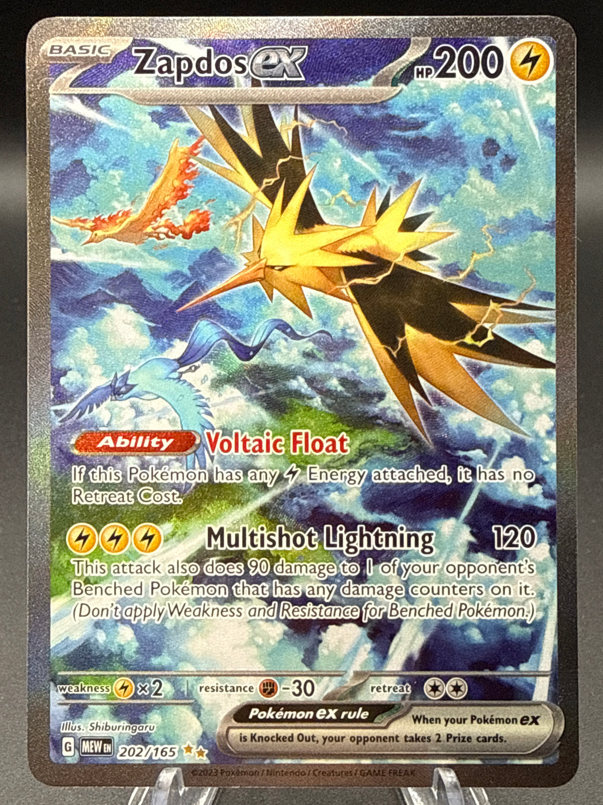 Pokémon TCG: 2023 Zapdos ex - 202/165 - SV: Scarlet & Violet 151