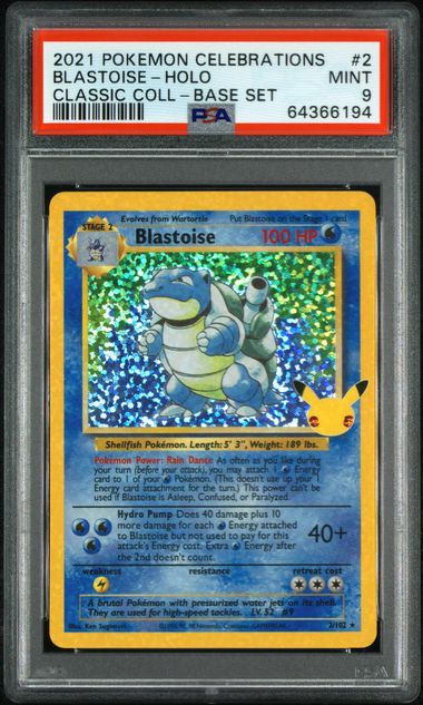 PSA 9 Pokémon TCG: 2021 Blastoise 2/102 - Celebration Classic Collection - Base set