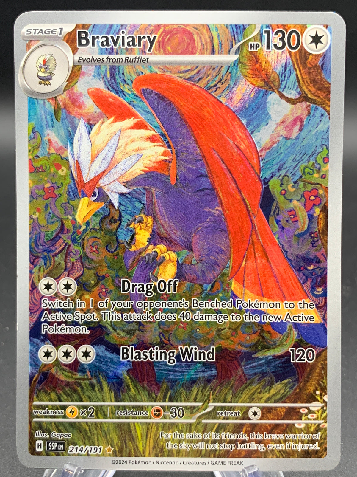 Pokémon TCG: 2024 Braviary - 214/191 - S&V: Surging Sparks