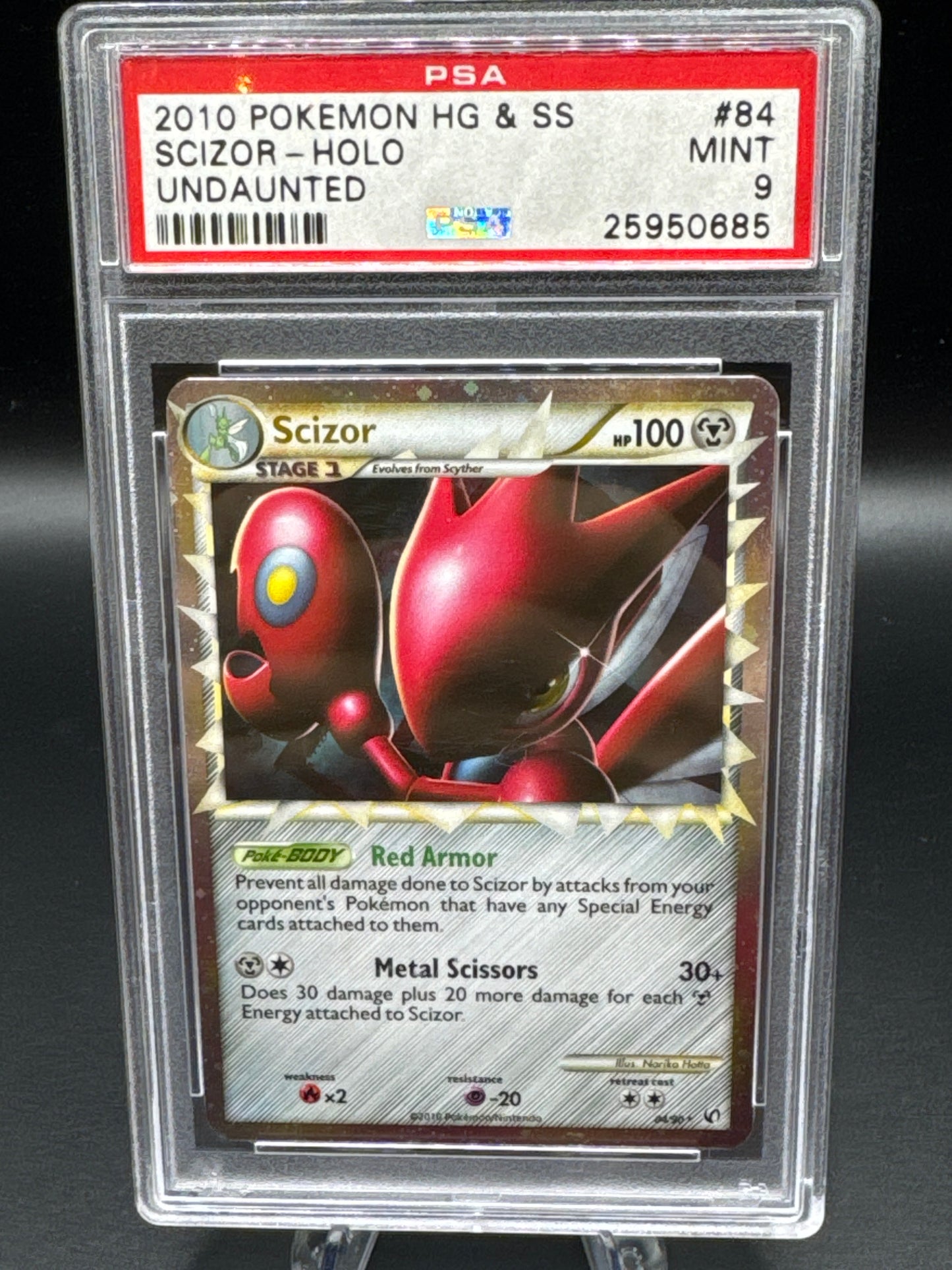 PSA 9 Pokémon TCG: 2010 Scizor 84/90 HGSS: Undaunted Holo
