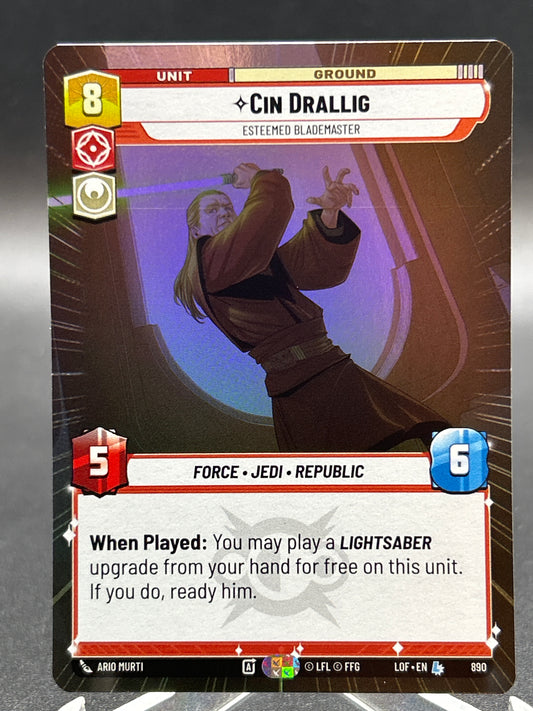 Star Wars TCG: Cin Drallig - Esteemed Blademaster (Hyperspace Foil) - Legends of the Force (LOF)