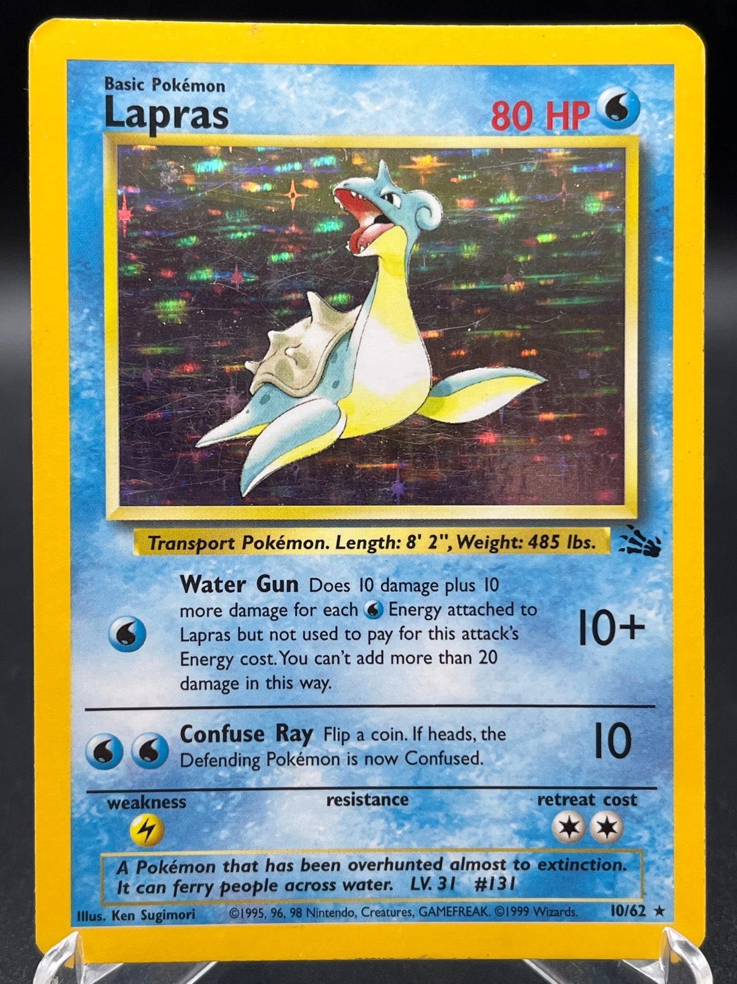 Pokémon TCG: 1999 Lapras - 10/62 - Fossil Unlimited Holo