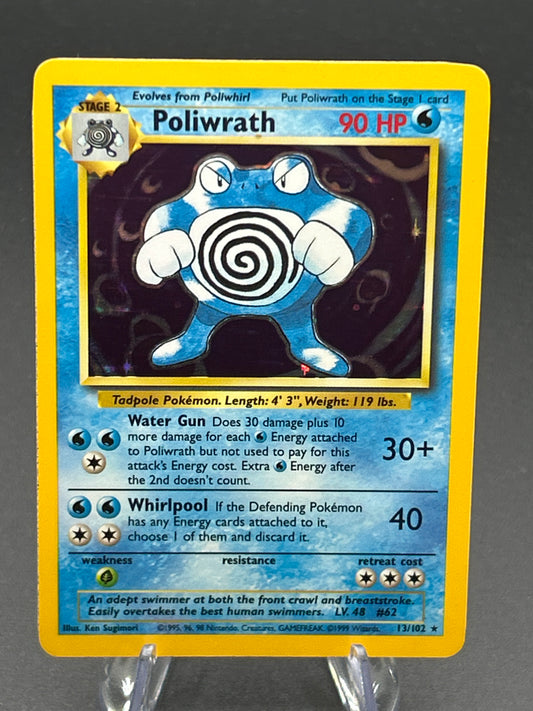Pokémon TCG: 1999 Poliwrath 13/102 - Base Set Holo (Moderately Played)