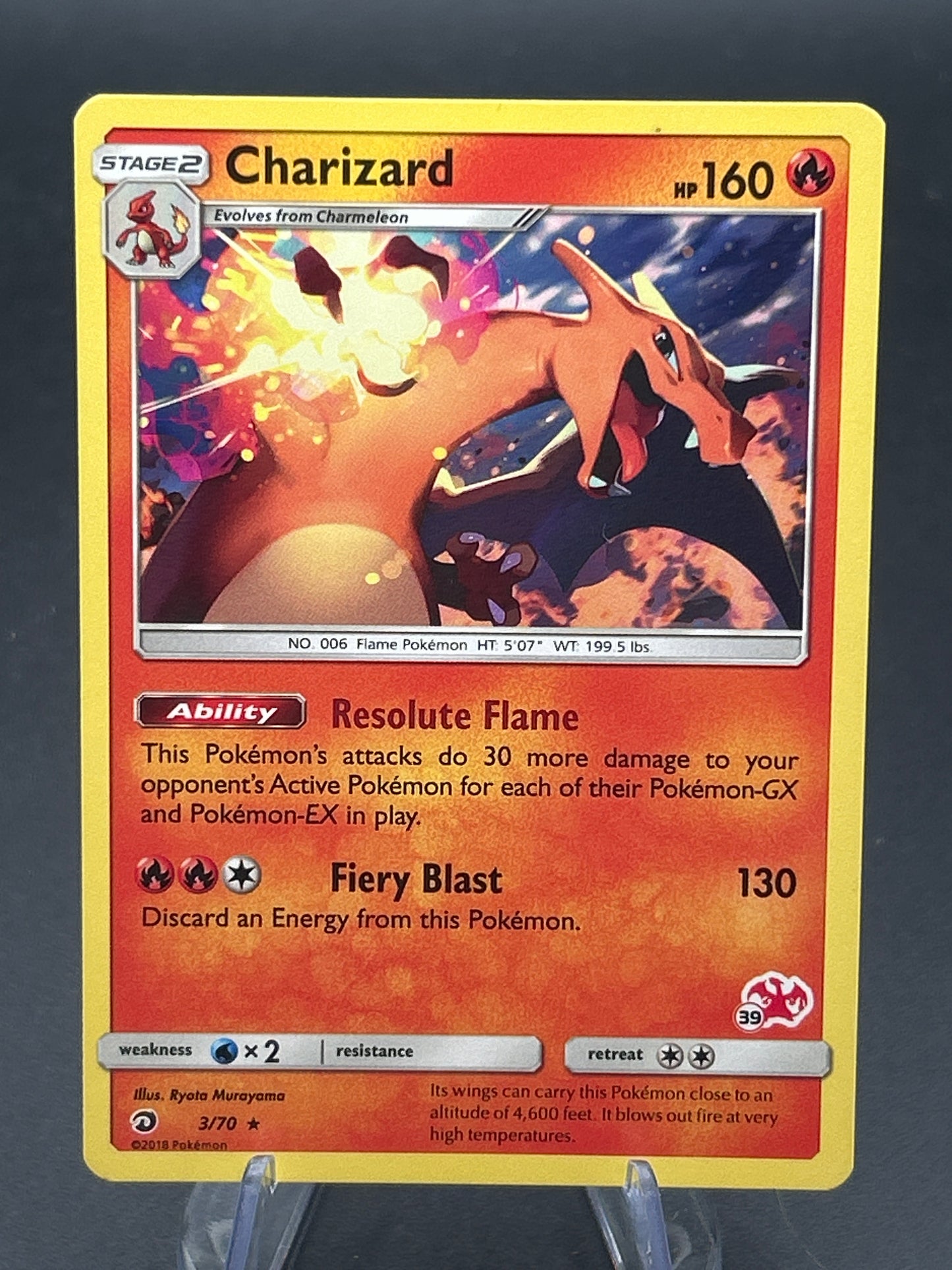 Pokémon TCG: Charizard - 3/70 (#39 Charizard Stamped) - Battle Academy (BTA)