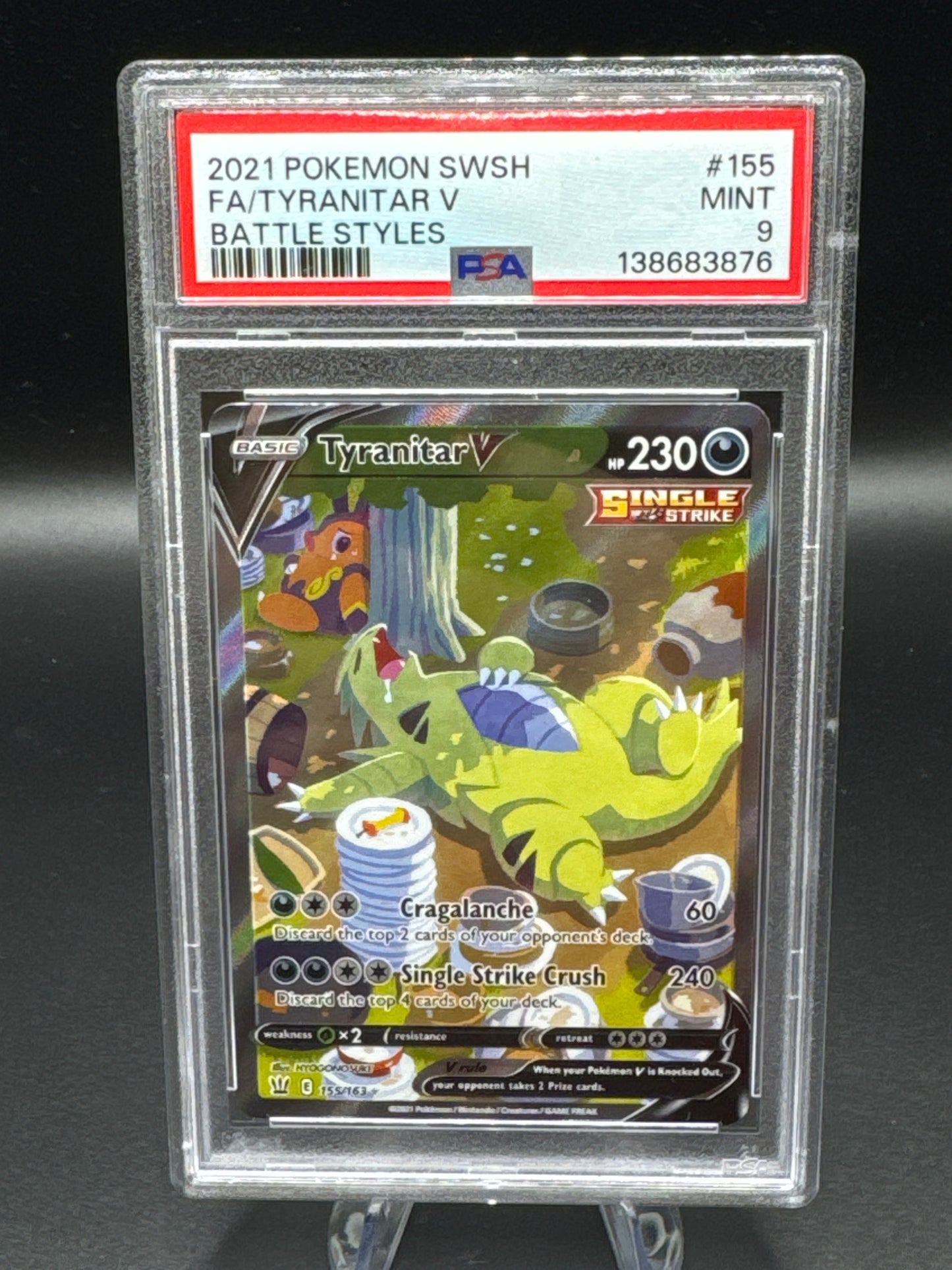 PSA 9 Pokémon TCG: 2021 Tyranitar V 155/163 S&S: Battle Styles