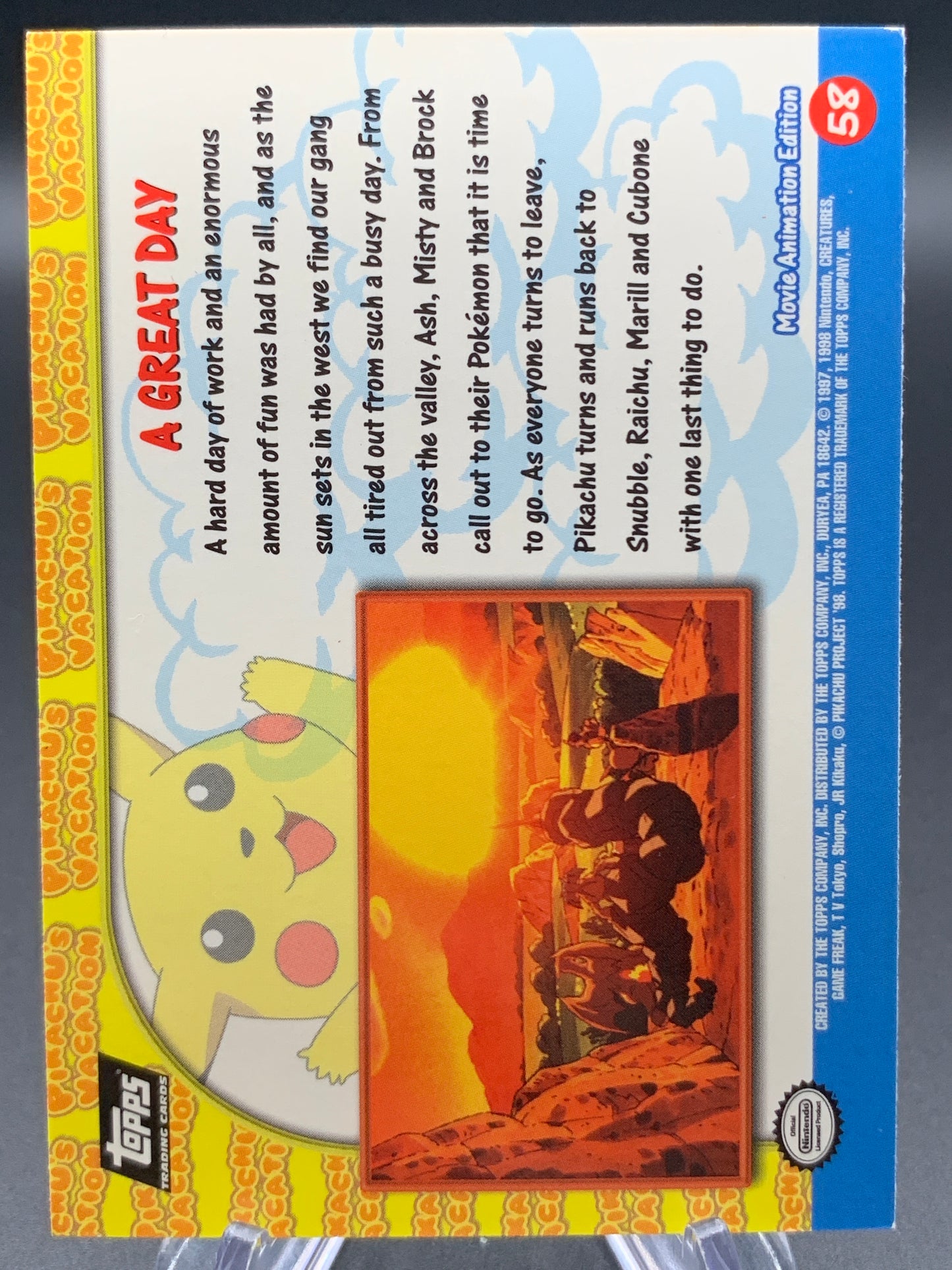 Pokémon TCG: Topps Pokémon A Great Day - #58 - Pikachu's Vacation Movie Animation Edition