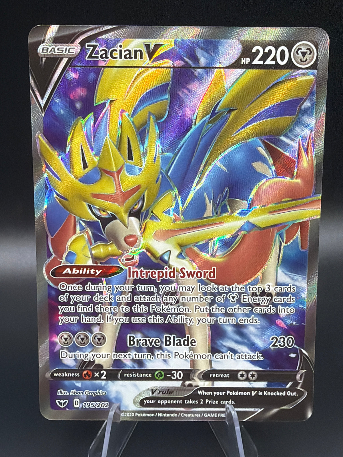 Pokémon TCG: 2020 Zacian V - 195/202 - SWSH01: Sword & Shield Base Set