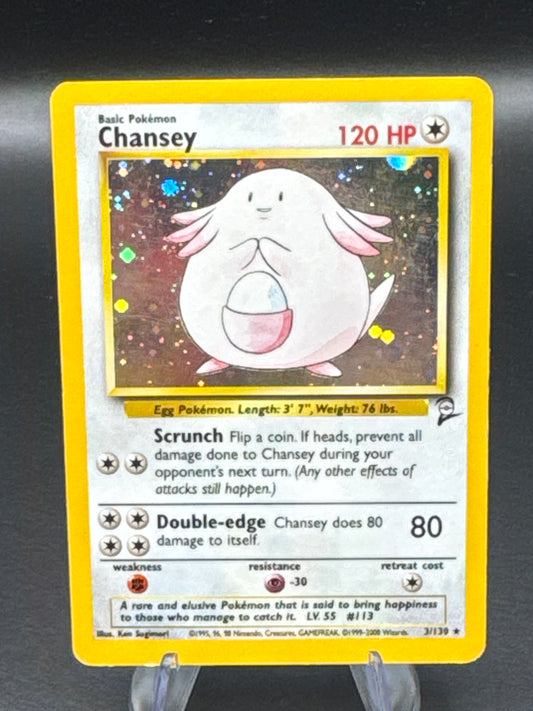 Pokémon TCG: 1999 Chansey 3/130 Base Set 2 Holo