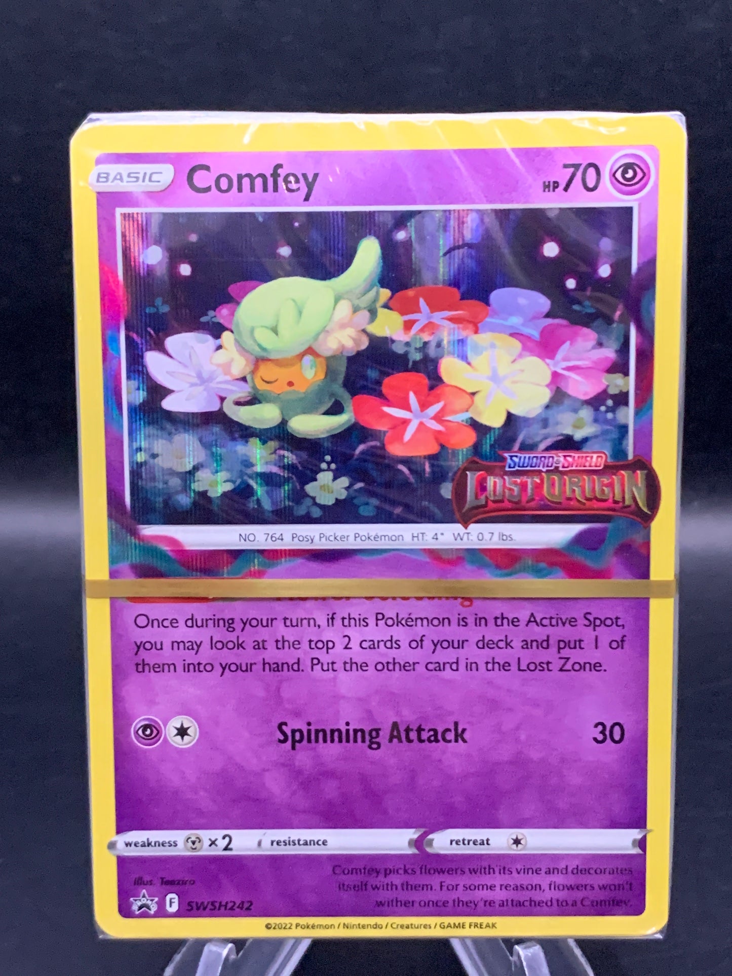 Pokémon TCG: 2022 Comfey SWSH242 SWSH: Lost Origin Prerelease (Sealed)