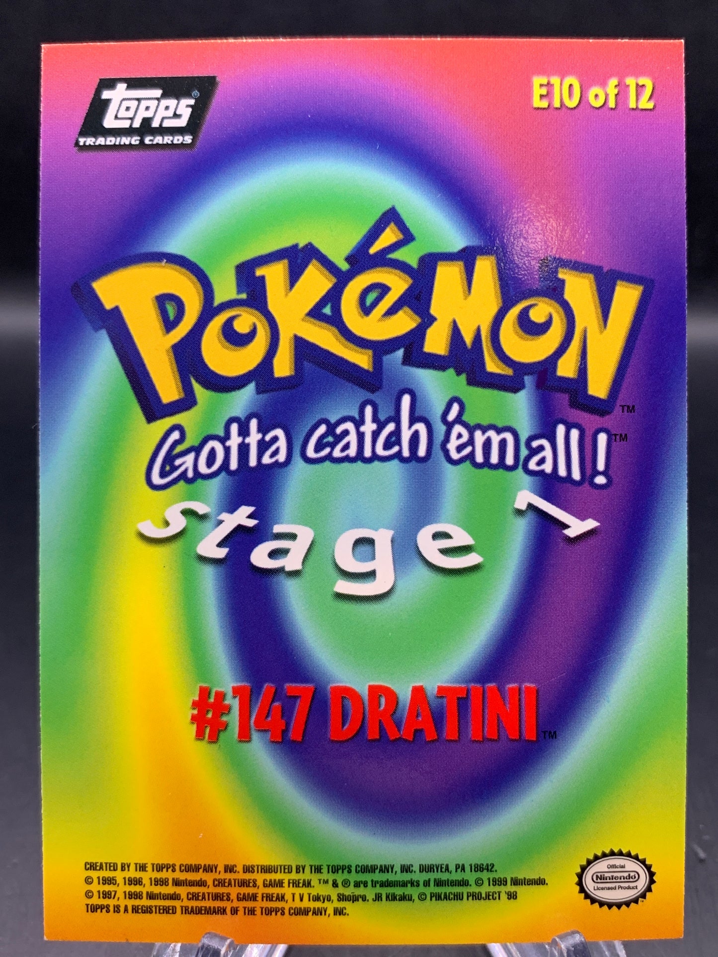 Pokémon: 1998 #147 Dratini - E10 of 12 - Topps Trading Cards