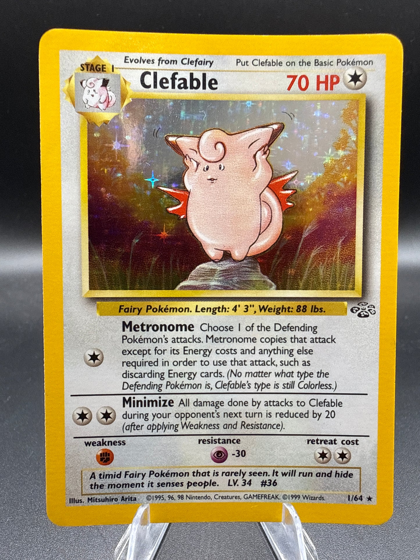 Pokémon TCG: 1999 Clefable 1/64 Jungle Holo