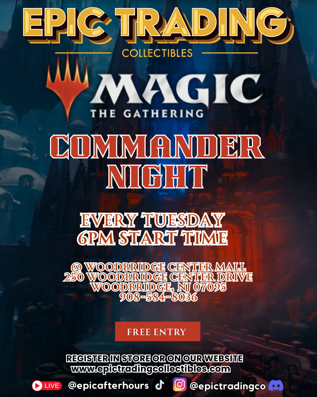 EPIC Magic the Gathering TCG - Weekly Commander - Woodbridge