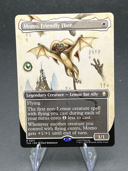 MTG TCG:  Momo, Friendly Flier R 0317 (Borderless) - Avatar: The Last Airbender