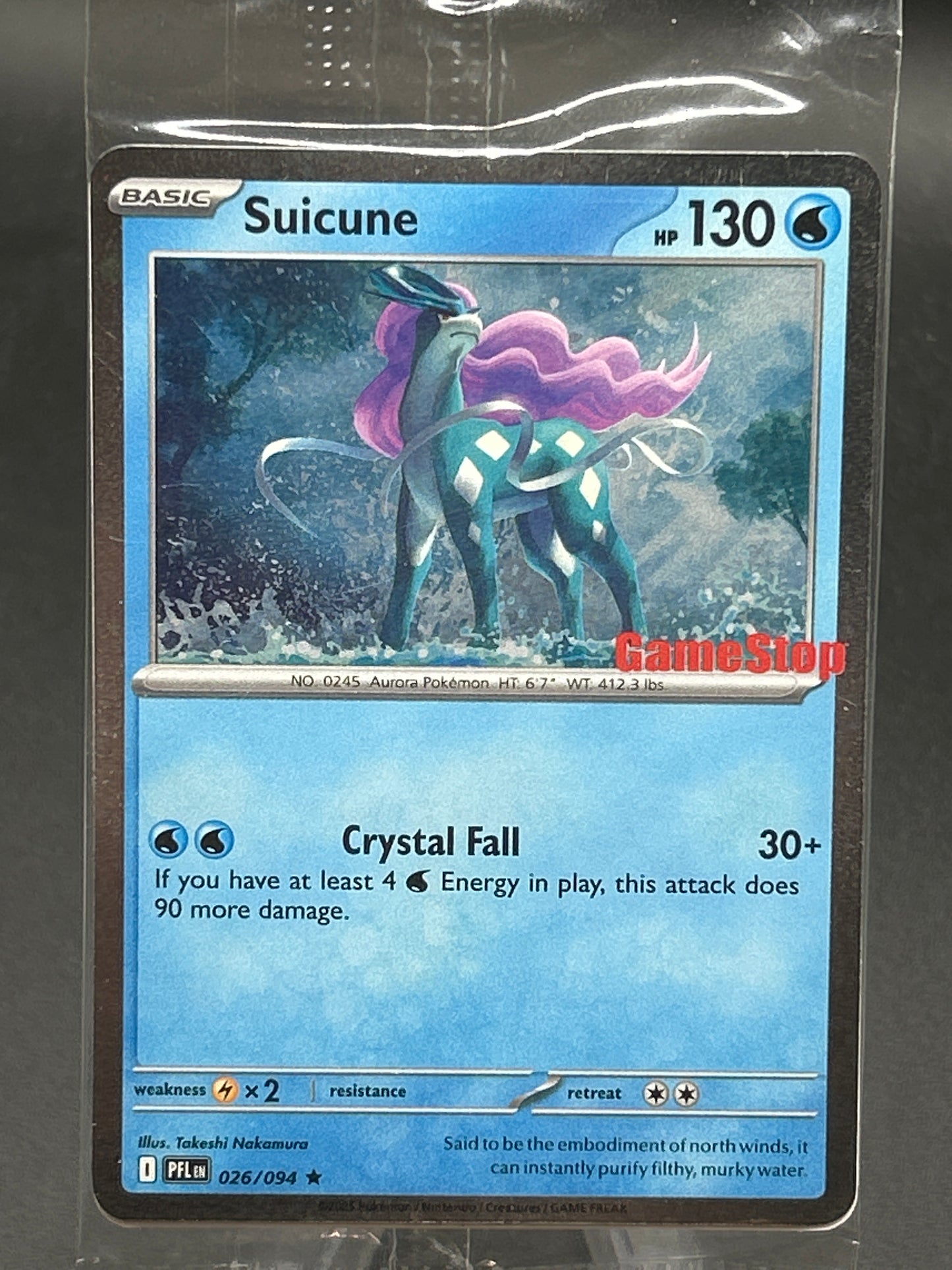 Pokémon TCG: 2025 Suicune 026/094 - Sealed - Gamestop - Promo
