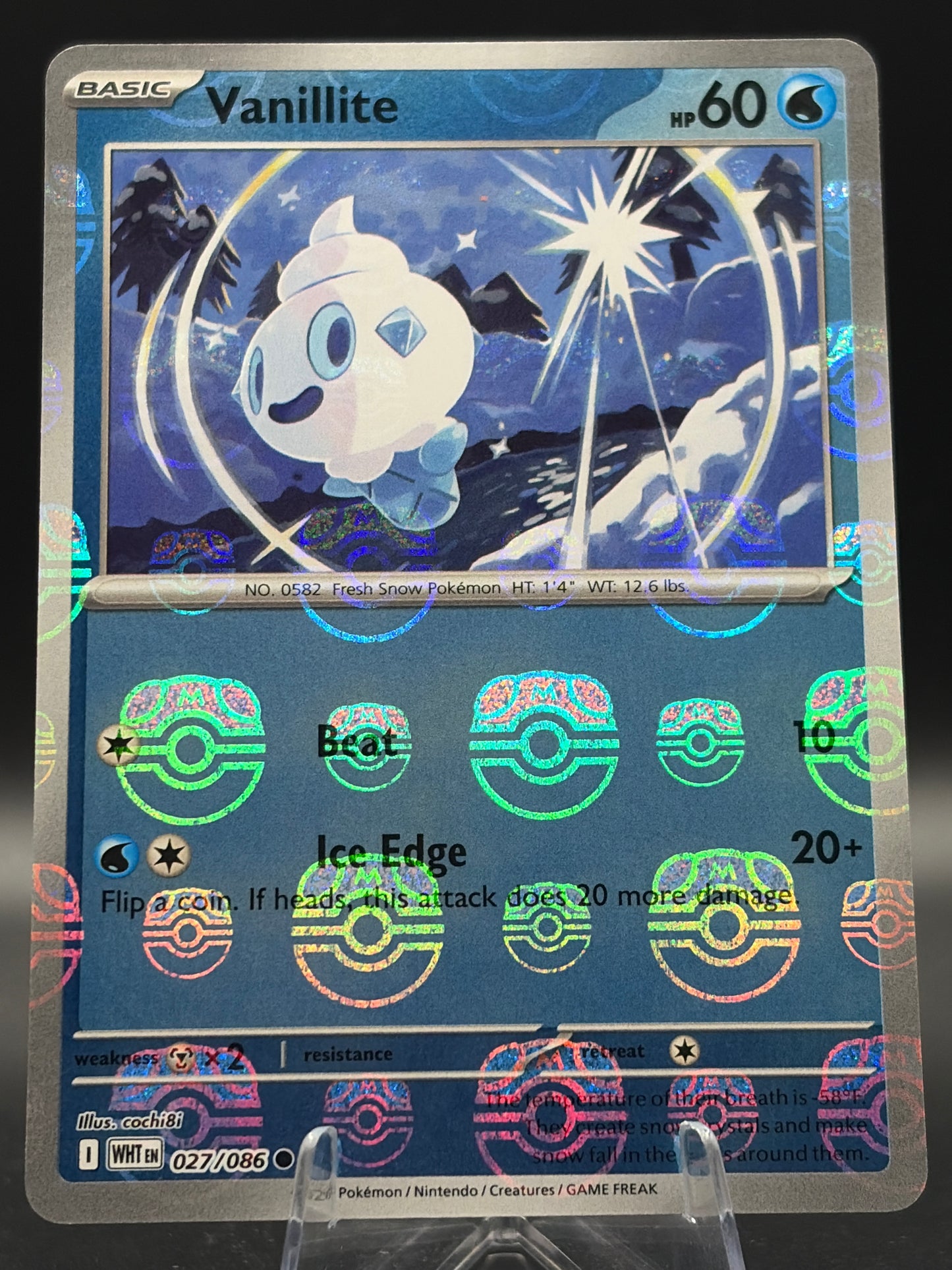Pokémon TCG: 2025 Vanillite 027/086 Master Ball Pattern WHT: White Flare
