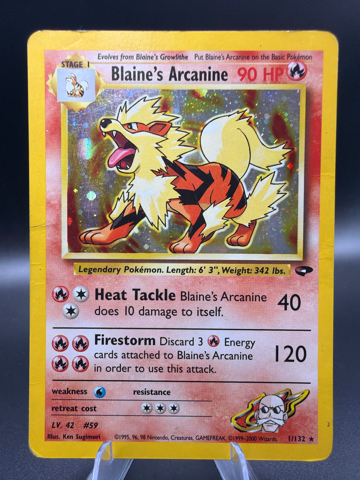 Pokémon TCG: 2000 Blaine's Arcanine 1/132 Gym Challenge Unlimited
