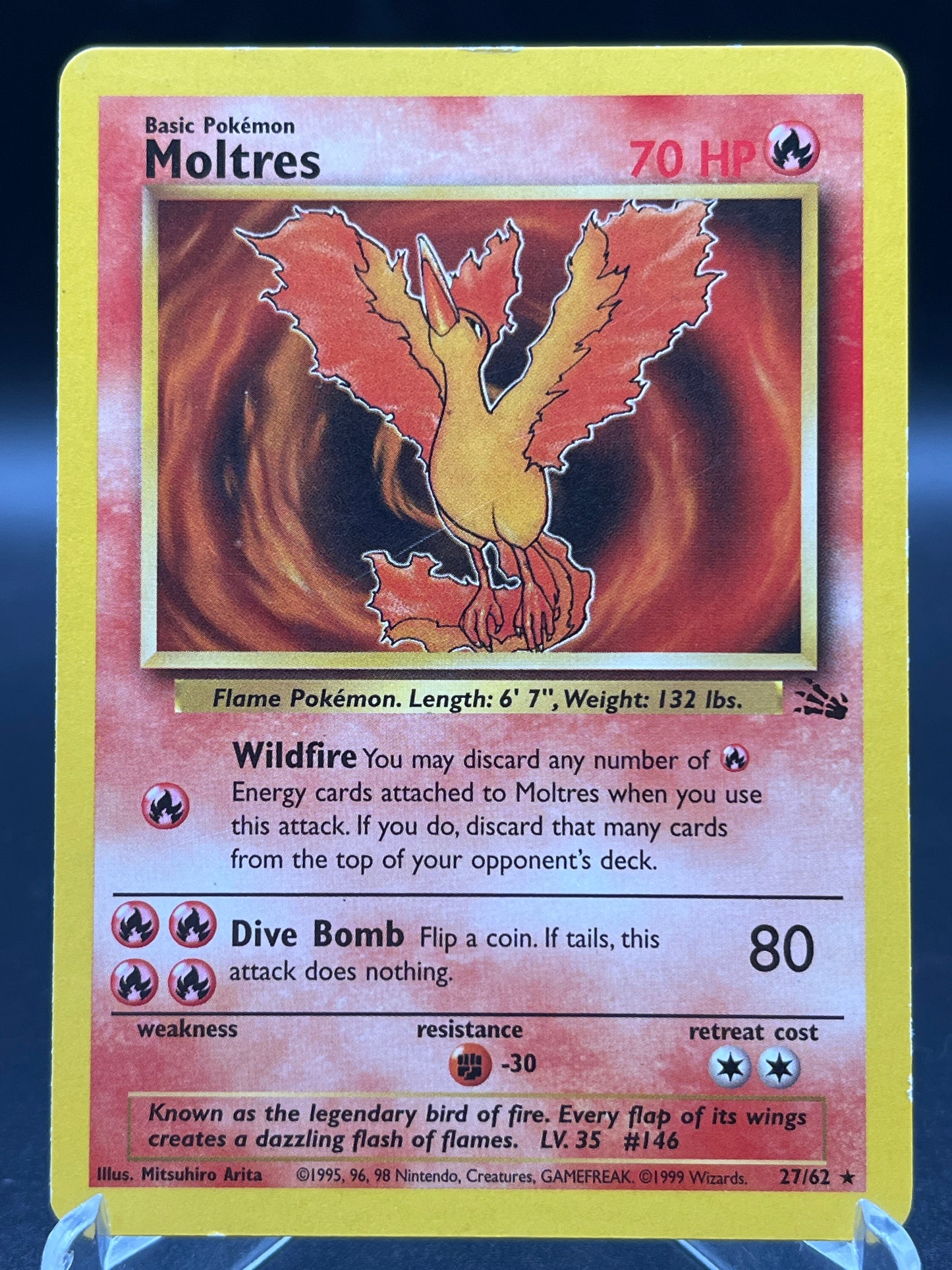 Pokémon TCG: 1999 Moltres 27/62 Fossil Non-Holo Rare
