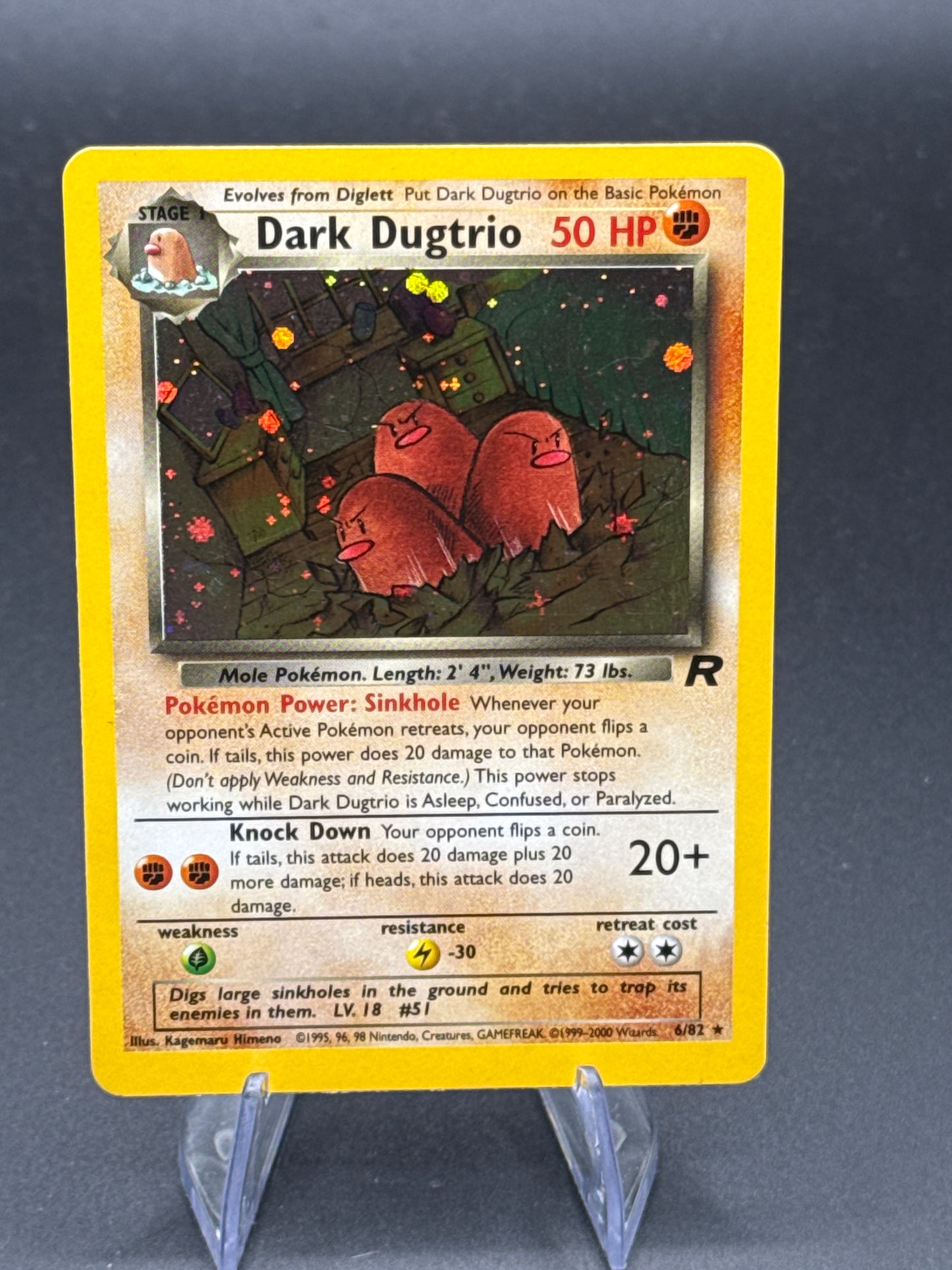Pokémon TCG: 2000 Dark Dugtrio 6/82 Team Rocket Unlimited Holo