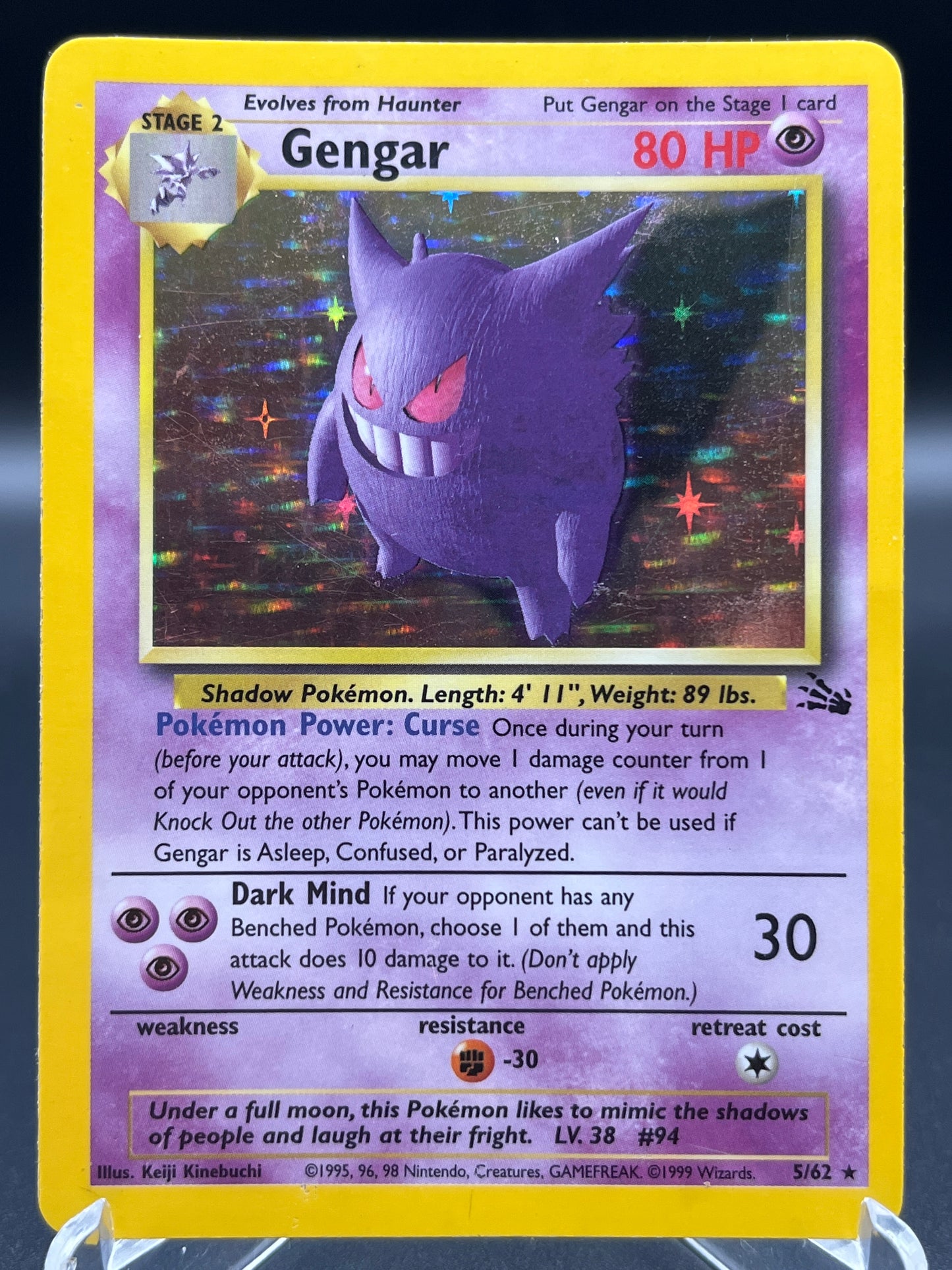 Pokémon TCG: 1999 Gengar 5/62 - Fossil Unlimited