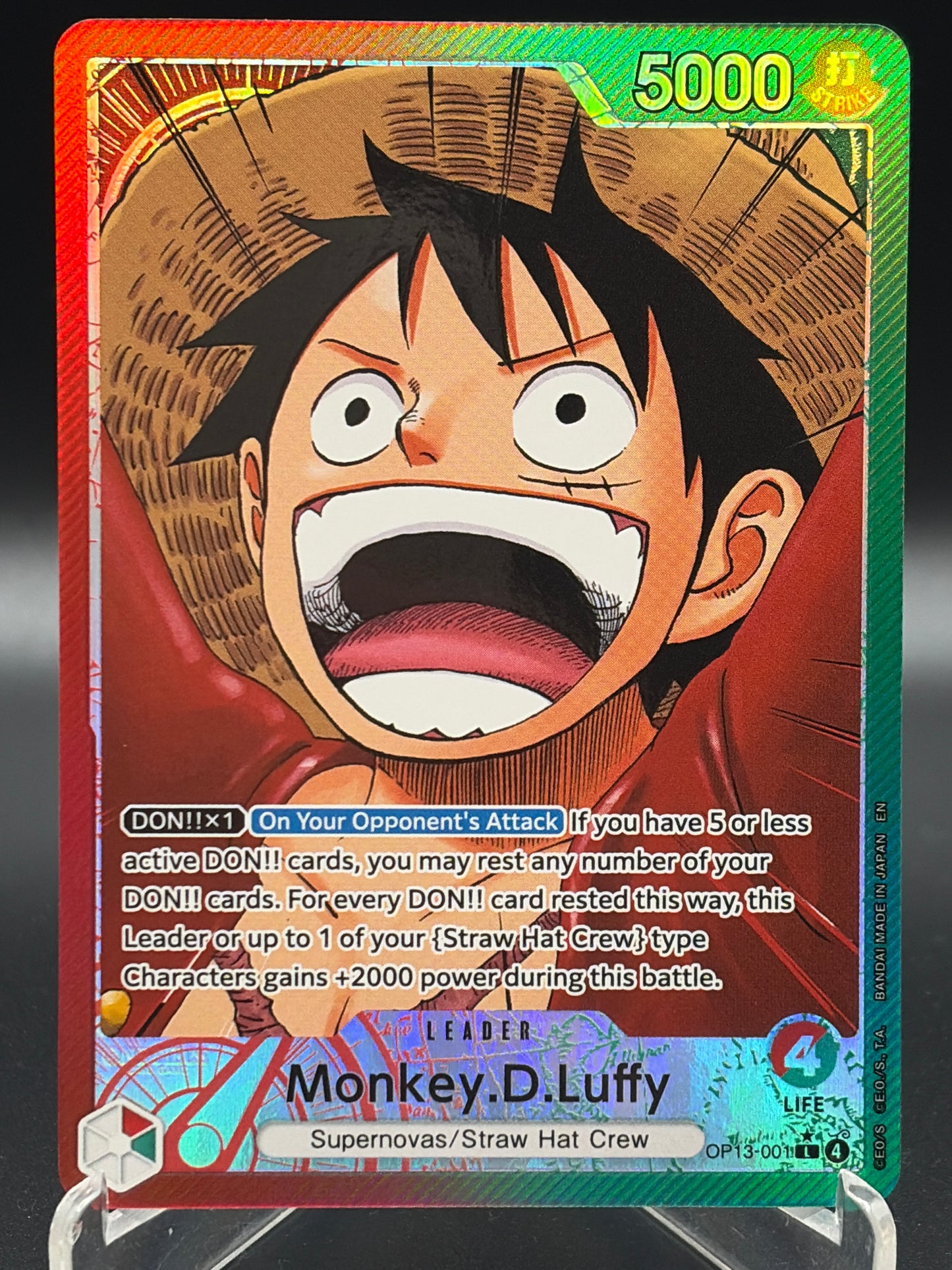 One Piece TCG: Monkey.D.Luffy (001) (Alternate Art) - Carrying On His Will (OP13)