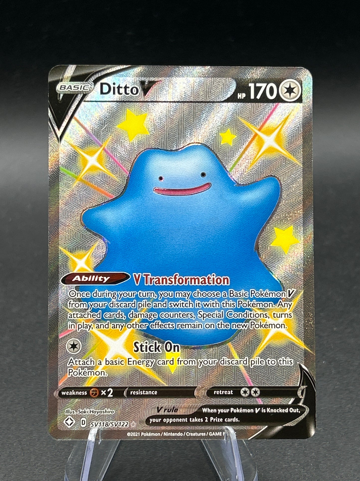 Pokémon TCG: 2021 Ditto V - SV118/SV122 - SWSH: Shining Fates Shiny Vault