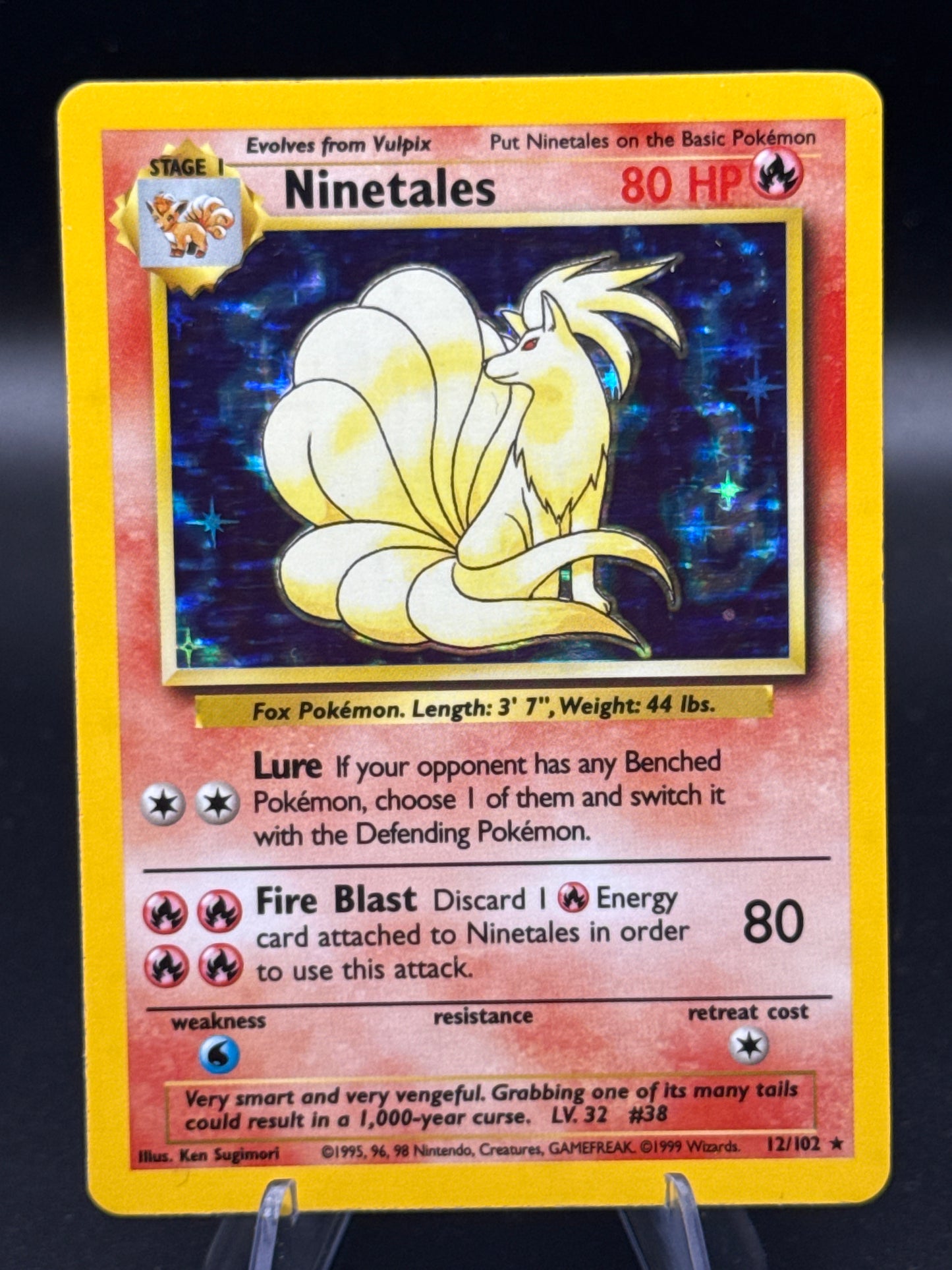 Pokémon TCG: 1999 Ninetales 12/102 Base Set Unlimited Holo