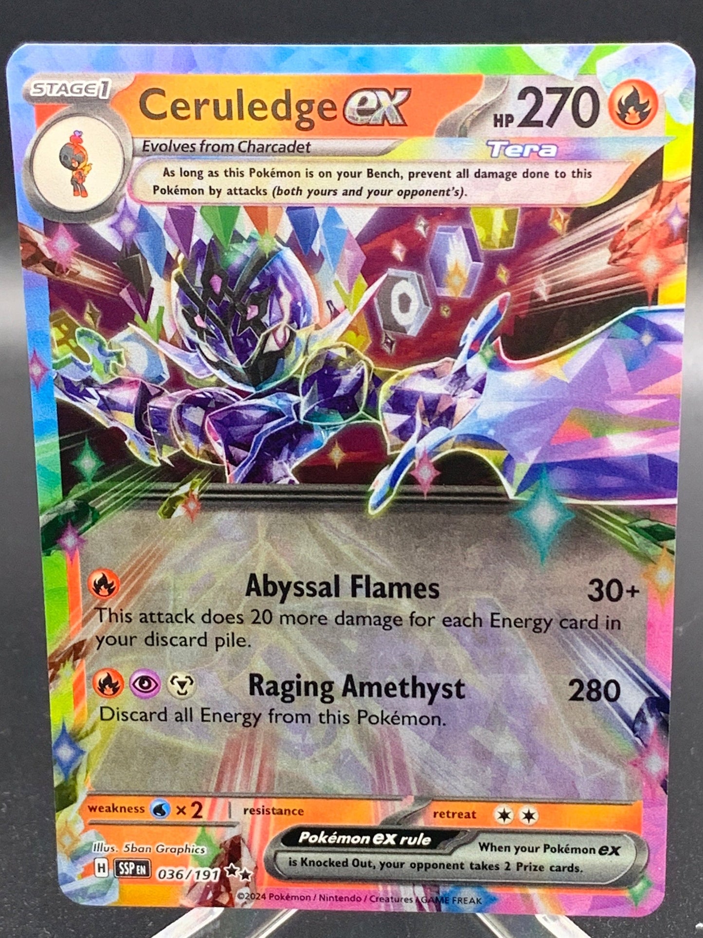 Pokémon TCG: 2024 Ceruledge ex 036/191 SV: Surging Sparks