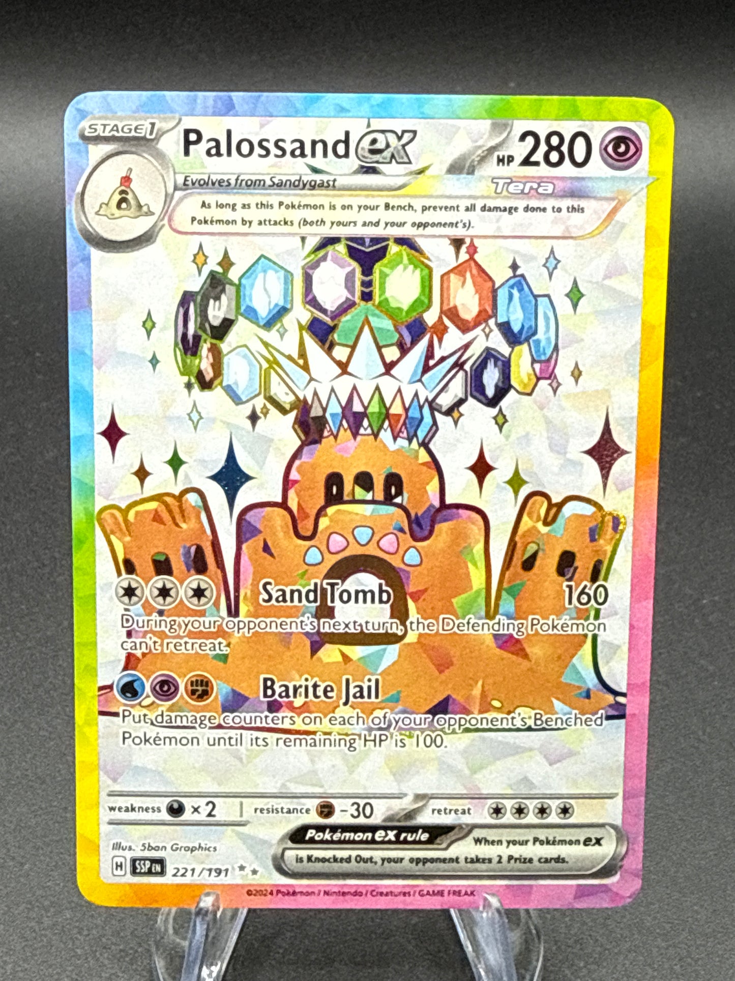 Pokémon TCG: 2024 Palossand ex - 221/191 - SV08: Surging Sparks