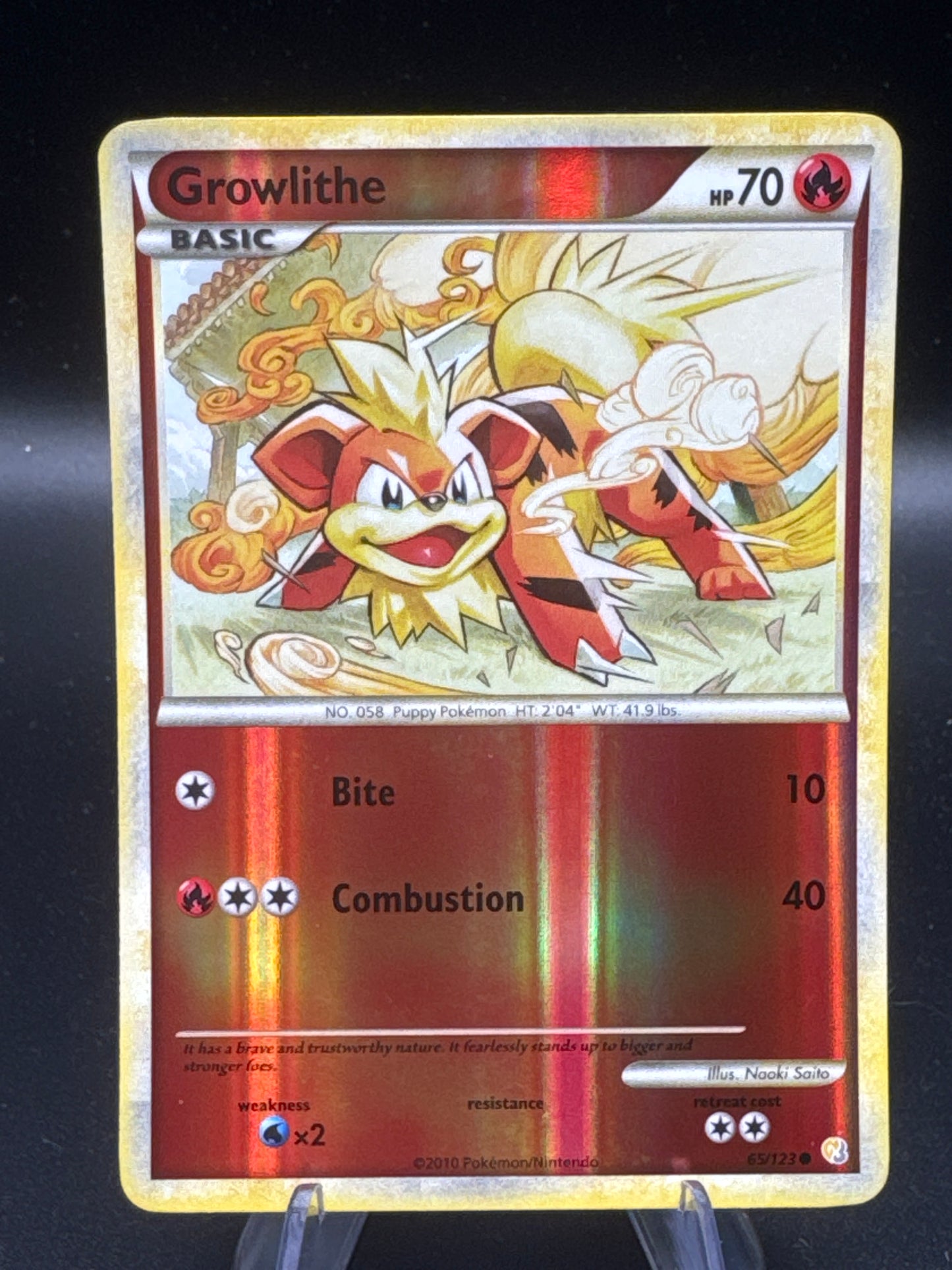 Pokémon TCG: 2010  Growlithe 65/123 HeartGold SoulSilver Reverse-Holo