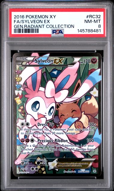 PSA 8 Pokémon TCG: 2016 Sylveon EX RC32/RC32 XY: Generations Radiant Collection