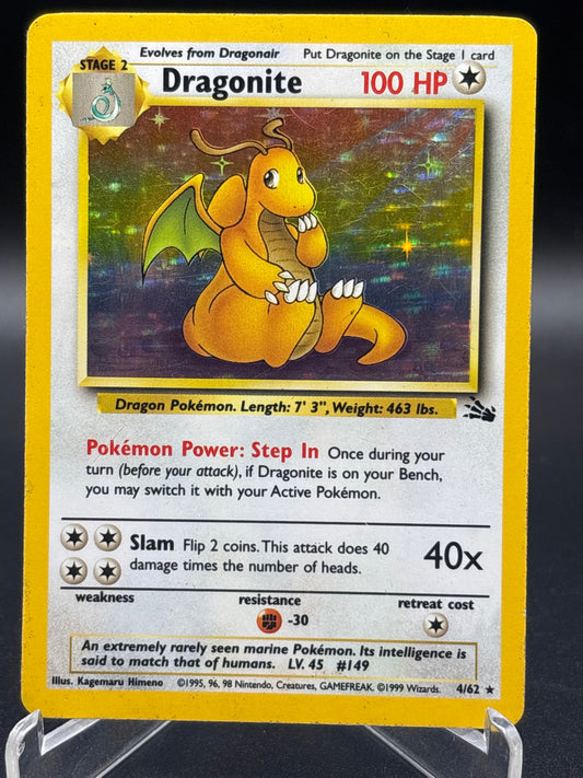 Pokémon TCG: 1999 Dragonite - 4/62 - Fossil Unlimited Holo