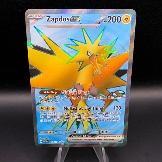 Pokemon TCG: 2023 Zapdos ex 192/165 Scarlet and Violet 151 Full Art