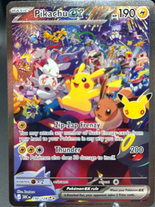 Pokémon TCG: 2026 Pikachu ex 150/128 - ME: 30th Celebration  (30C)