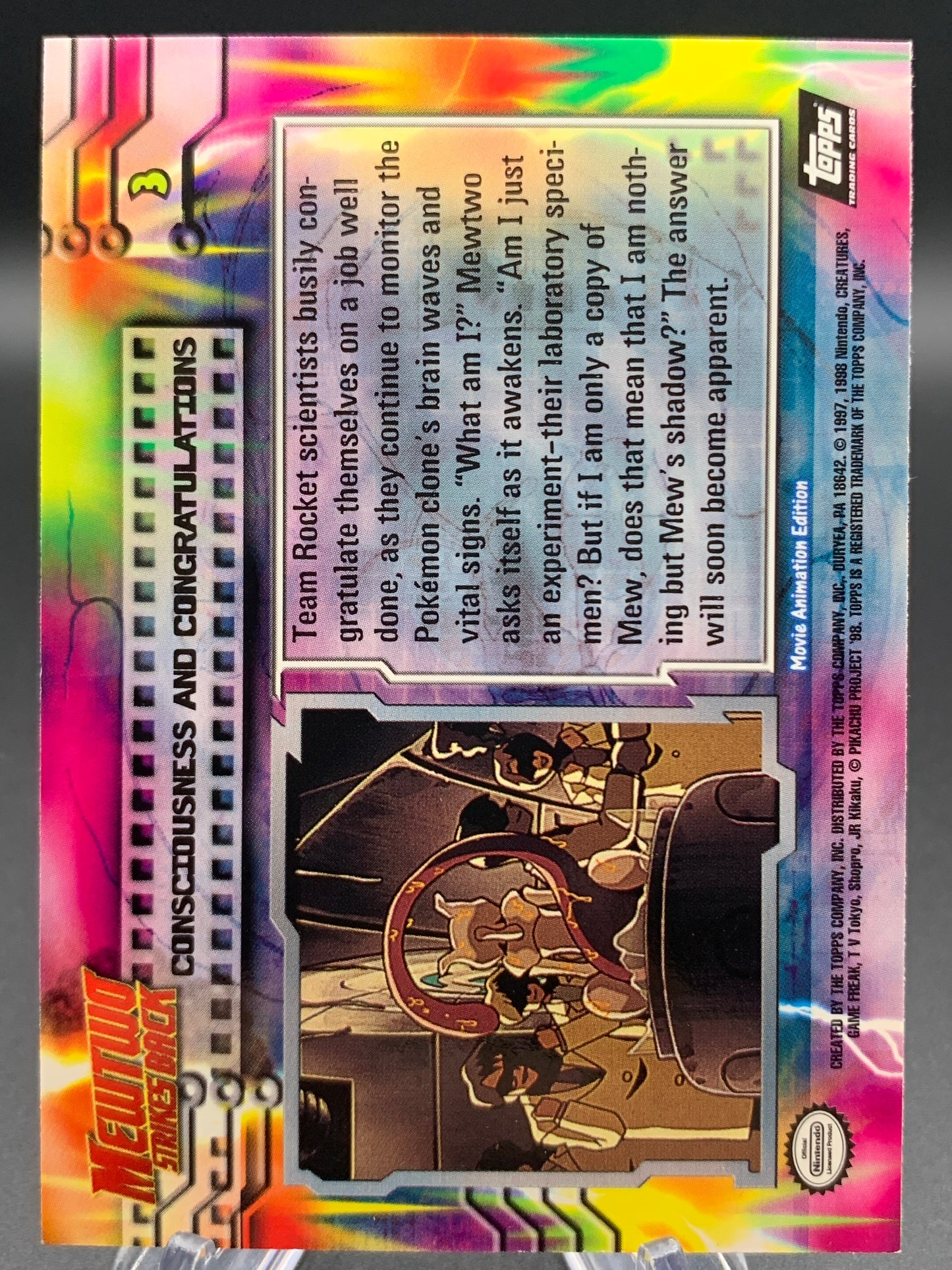Pokémon TCG: Topps Pokémon Consciousness & Congratulations - #3 - Mewtwo Strikes Back Movie Animation Edition