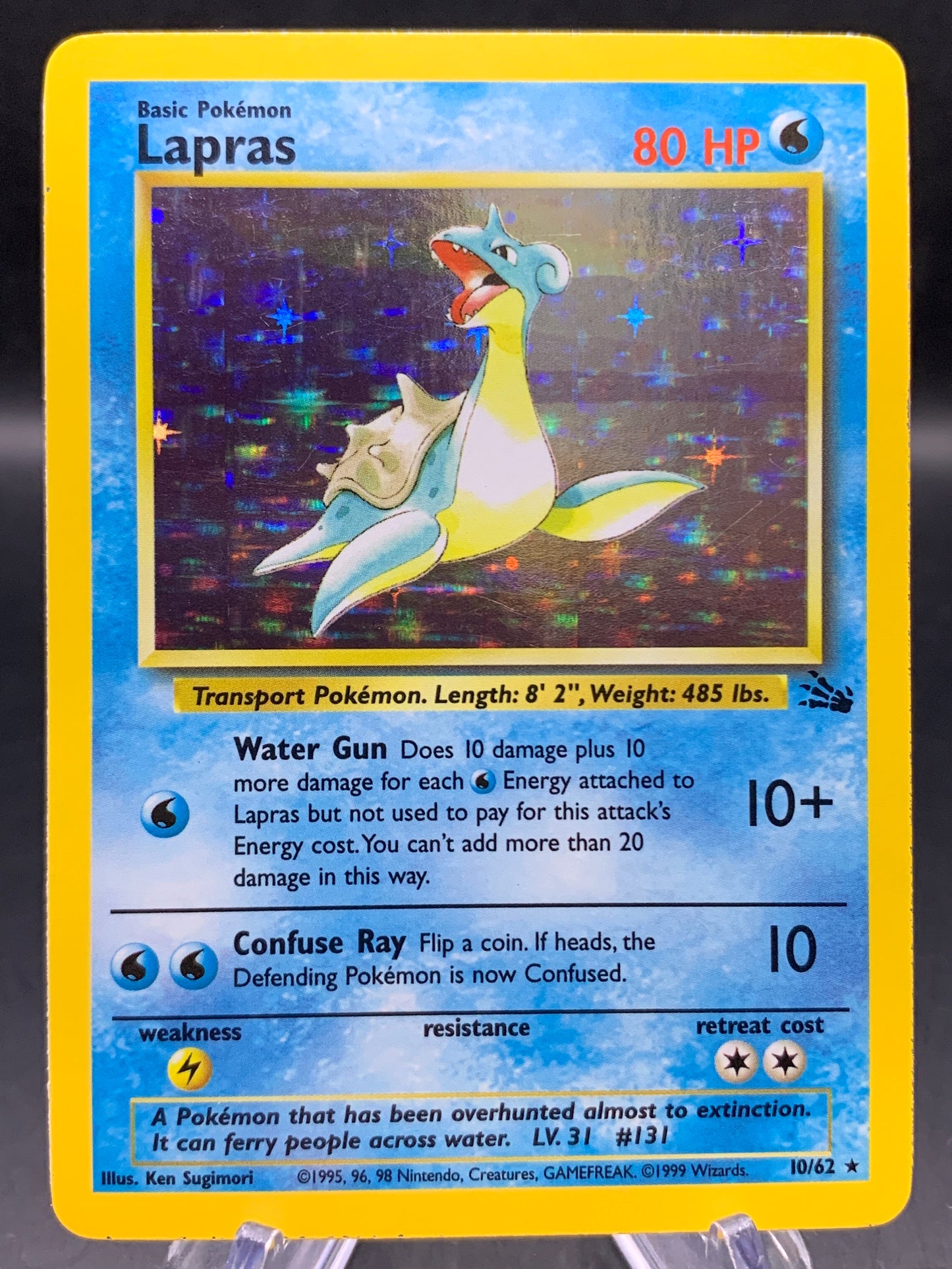 Pokémon TCG: 1999 Lapras - 10/62 - Fossil Unlimited Holo