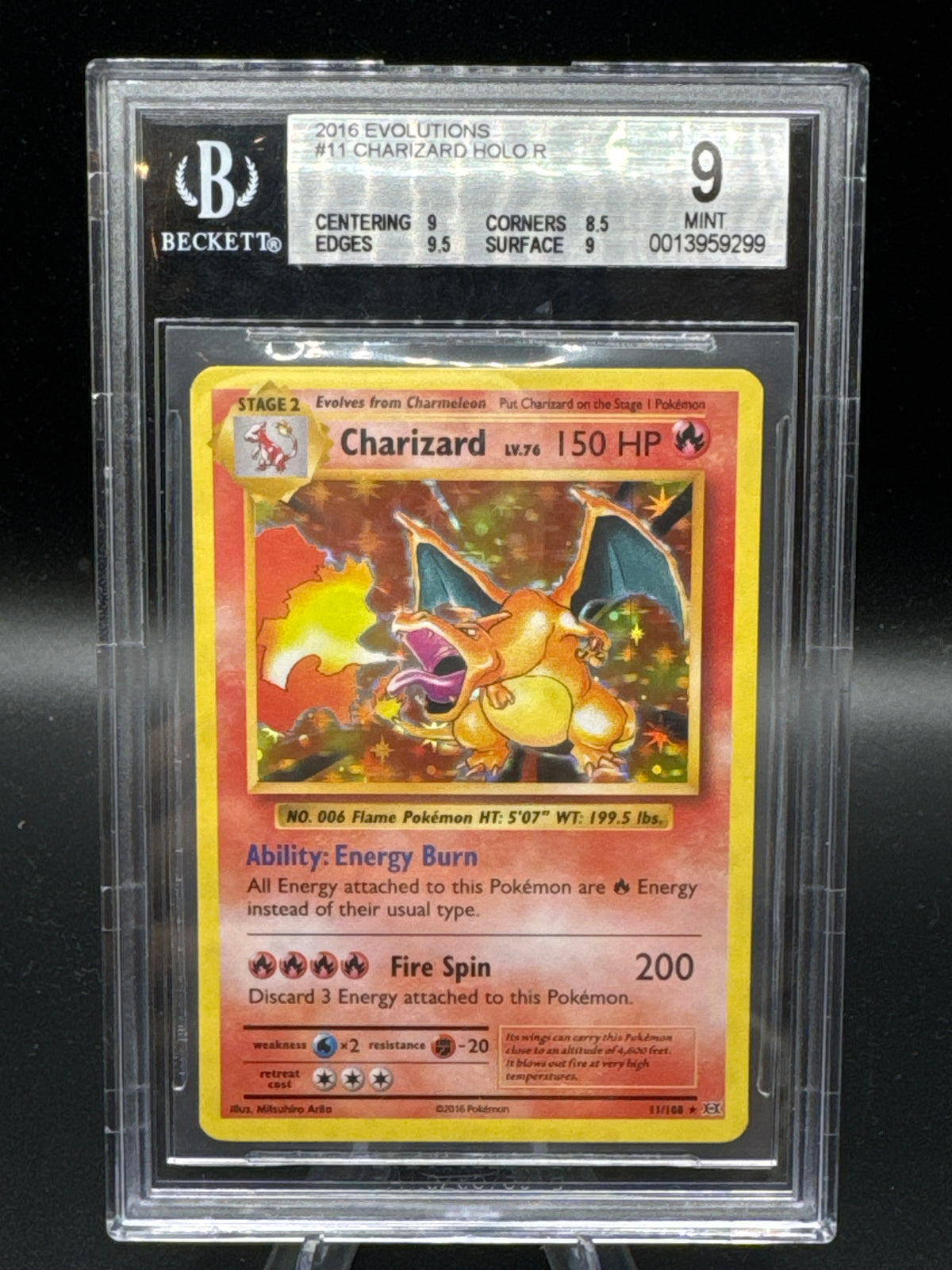 BGS 9 Pokémon TCG: 2016 Charizard 11/108 Evolutions