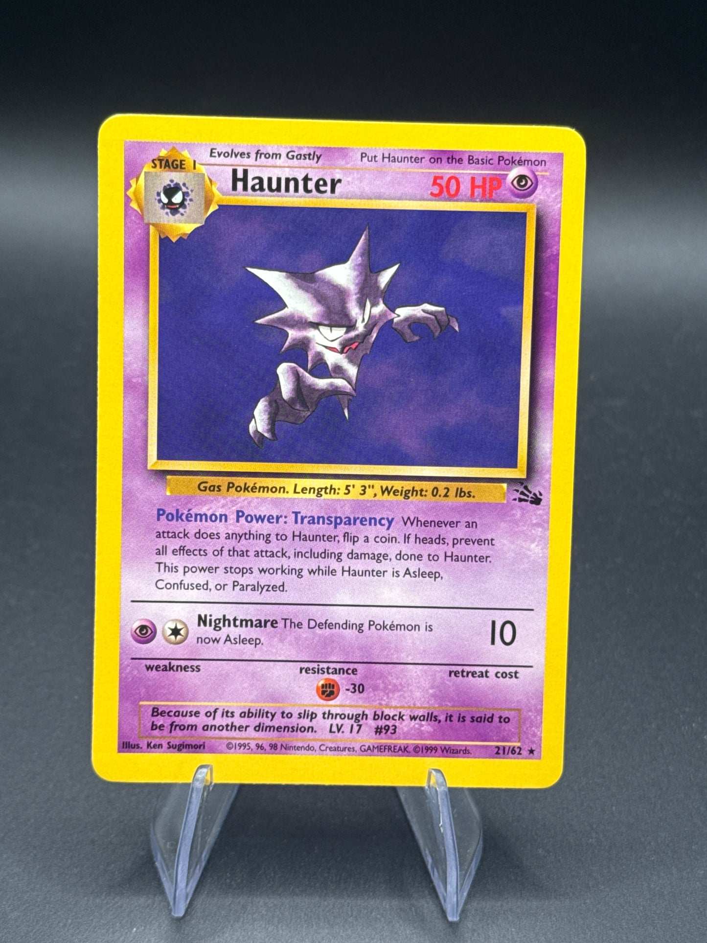 Pokémon TCG: 1999 Haunter 21/62 - Fossil Holo