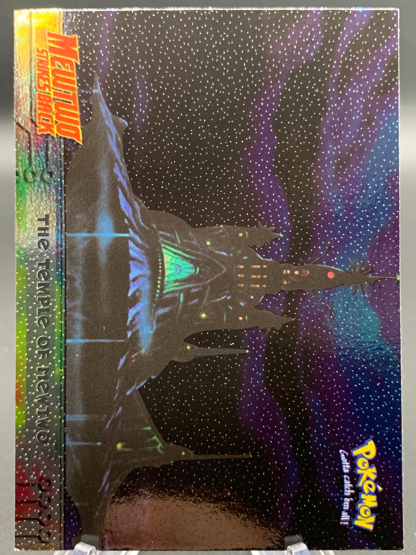 Pokémon TCG: Topps Pokémon The Temple of Mewtwo - #18 - Mewtwo Strikes Back Movie Animation Edition Holo Textured