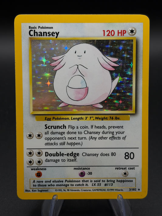 Pokémon TCG: 1999 Chansey 3/102 Base Set Unlimited Holo