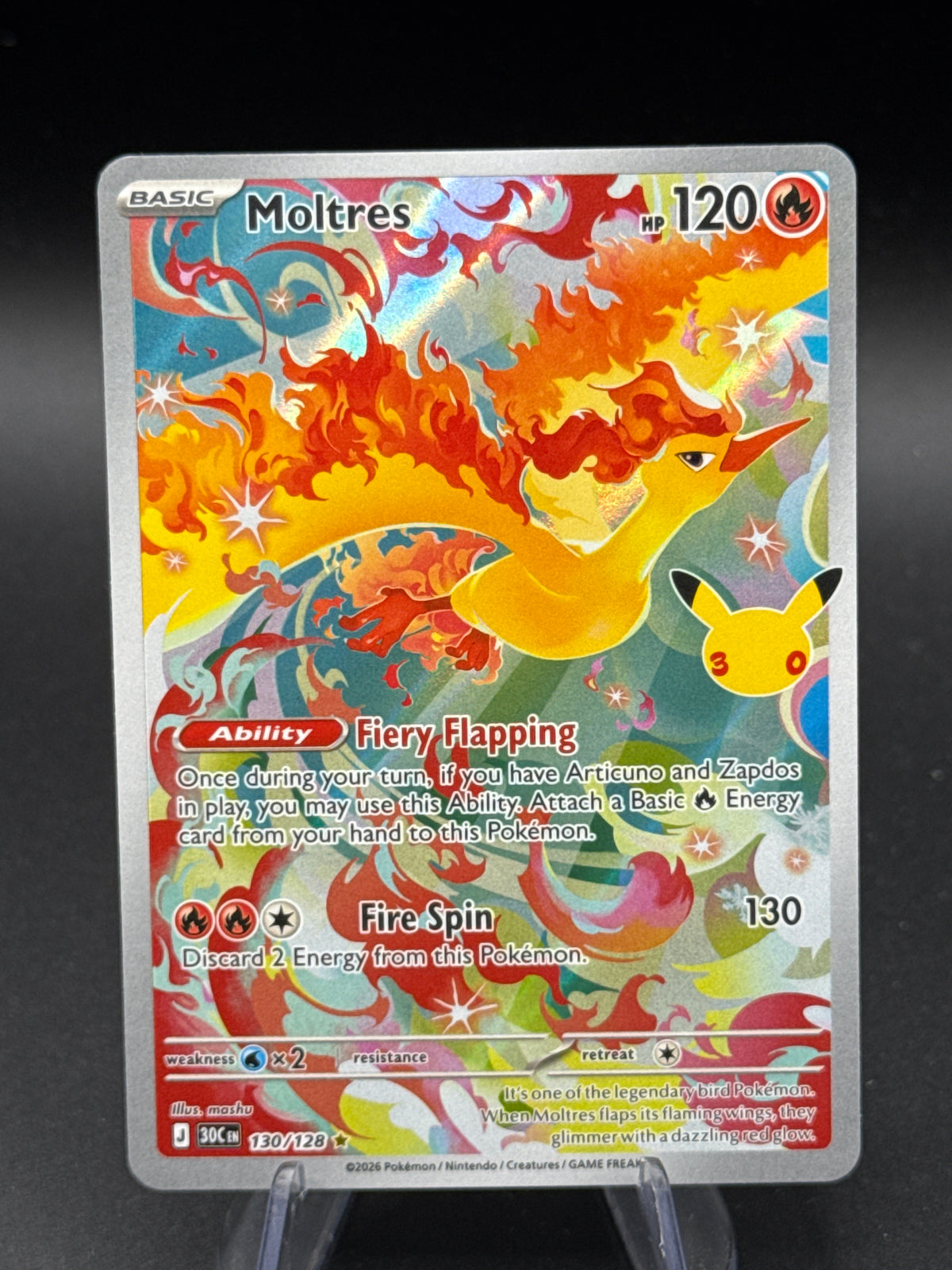 Pokémon TCG: 2026 Moltres - 130/128 - ME: 30th Celebration (30C)