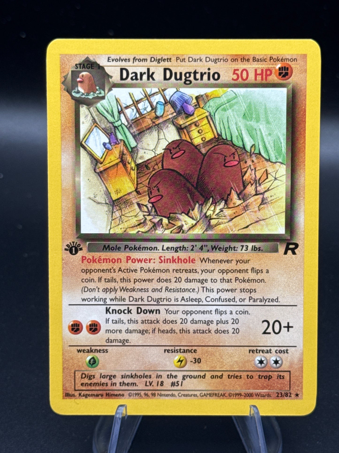 Pokémon TCG: 2000 1st Edition Dark Dugtrio 23/82 Team Rocket