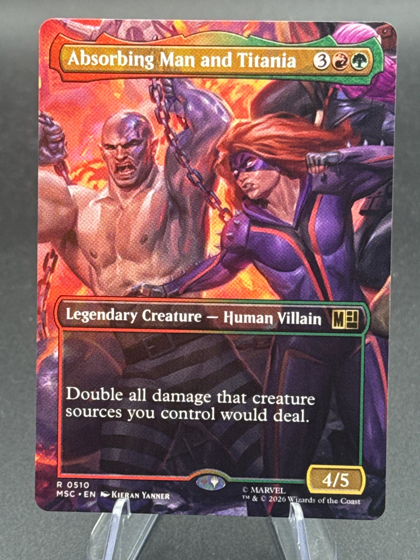 MTG TCG: Absorbing Man and Titania (Borderless) R 0510 - Commander: Marvel Super Heroes