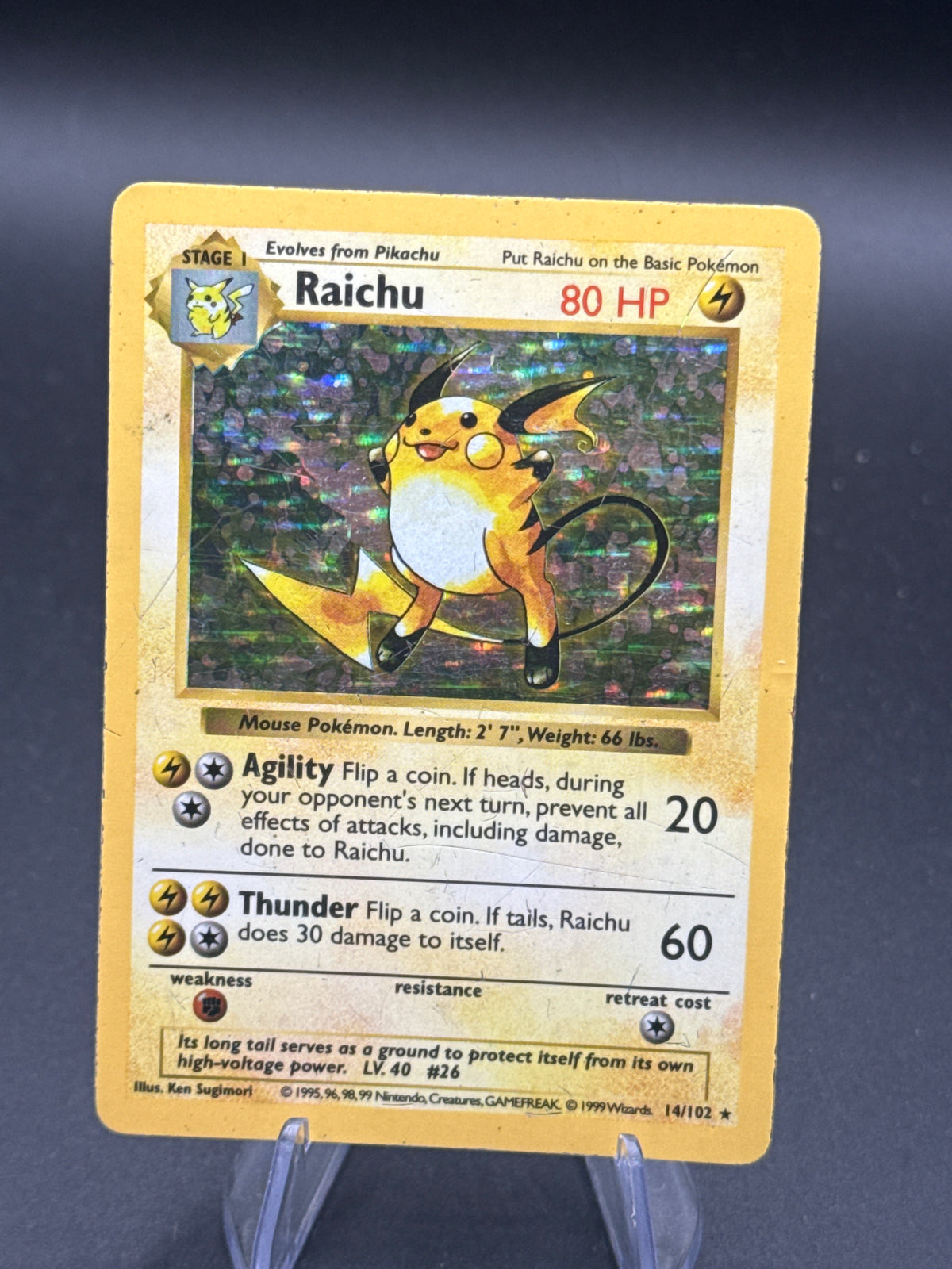 Pokemon TCG: 1999 Raichu 14/102 - Base Set (Shadowless)