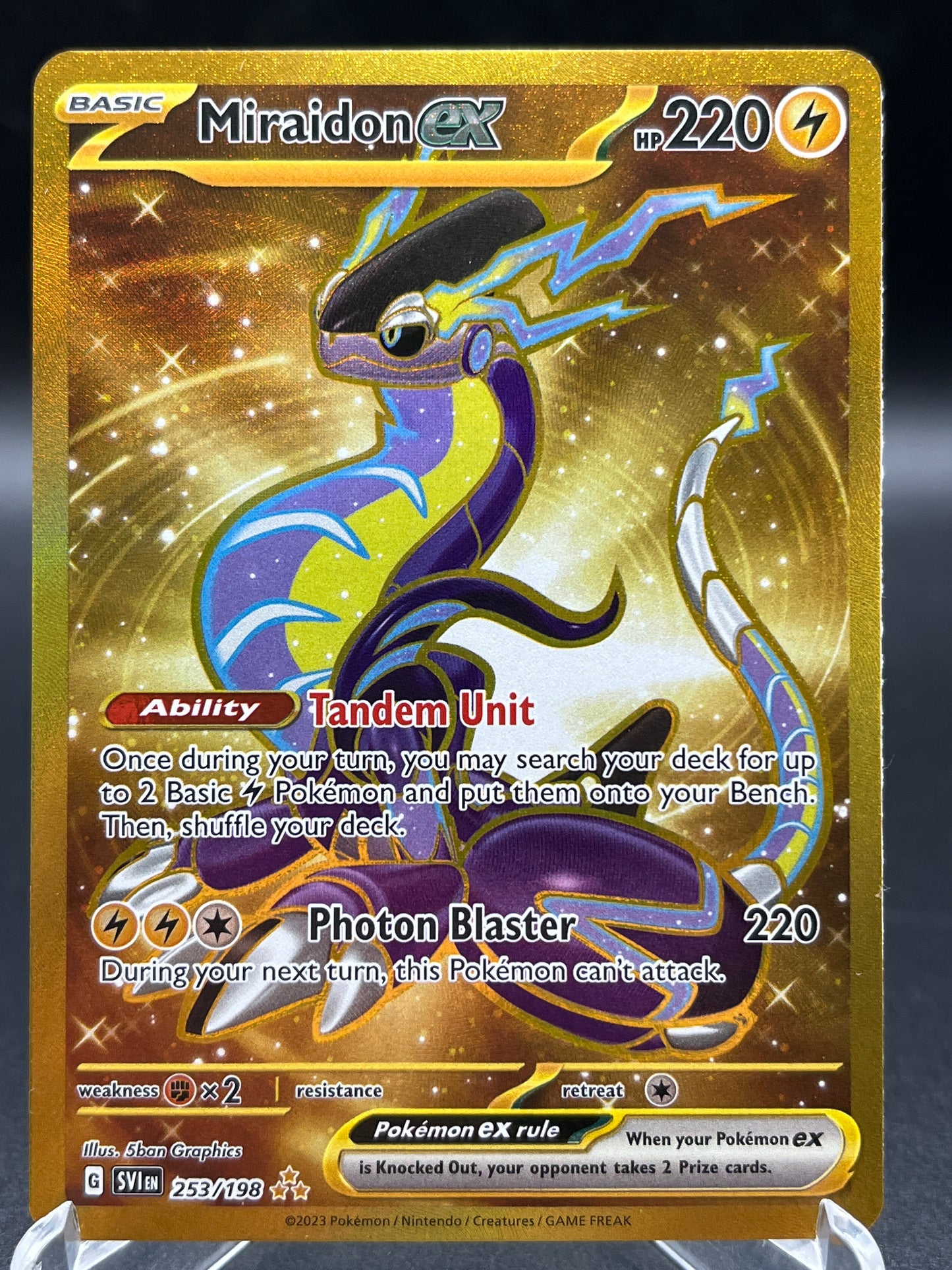 Pokémon TCG: 2023 Miraidon ex 253/198 Scarlet & Violet Base Set Gold