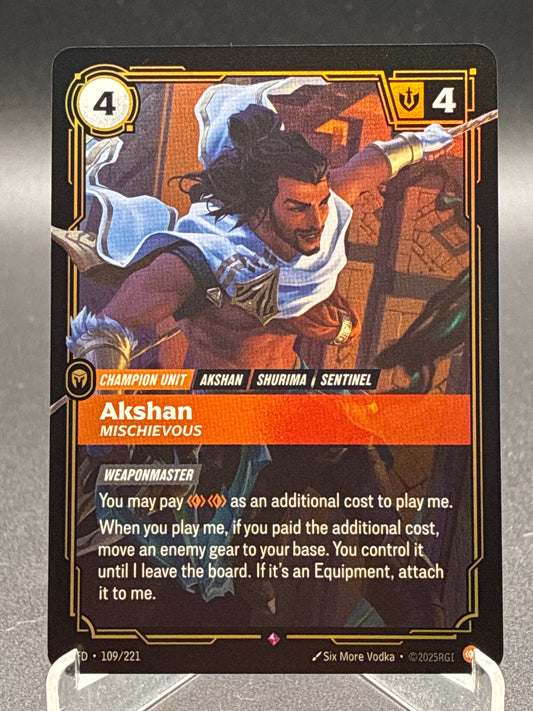 Riftbound TCG: Akshan - Mischievous - 109/221 - SFD: Spiritforged